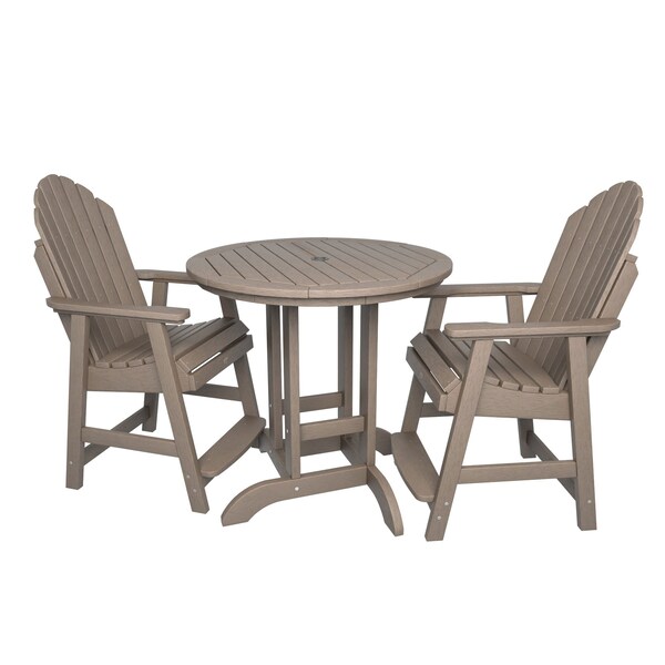 Highwood Usa Hamilton 3pc Round Counter Height Outdoor Patio Furniture Dining Set AD-CNA36-WBR - main